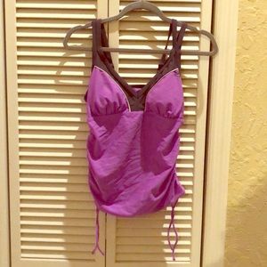 Purple tankini swimming top